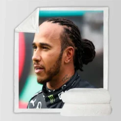 Popular Formula 1 Driver Lewis Hamilton Sherpa Fleece Blanket