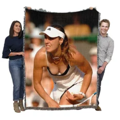 Popular Grand Slam Tennis Player Martina Hingis Woven Blanket