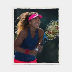 Popular Japanes Tennis Player Naomi Osaka Sherpa Fleece Blanket 1