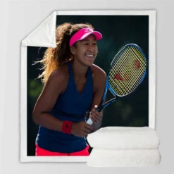 Popular Japanes Tennis Player Naomi Osaka Sherpa Fleece Blanket