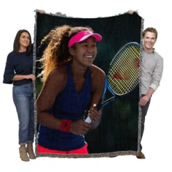 Popular Japanes Tennis Player Naomi Osaka Woven Blanket