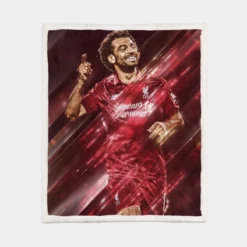 Popular Liverpool Sports Player Mohamed Salah Sherpa Fleece Blanket 1