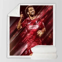 Popular Liverpool Sports Player Mohamed Salah Sherpa Fleece Blanket