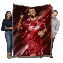 Popular Liverpool Sports Player Mohamed Salah Woven Blanket