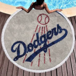 Popular MLB Baseball Club Los Angeles Dodgers Round Beach Towel 1