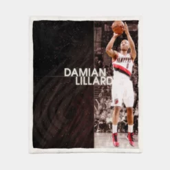 Popular NBA Basketball Player Damian Lillard Sherpa Fleece Blanket 1