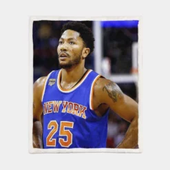 Popular NBA Basketball Player Derrick Rose Sherpa Fleece Blanket 1