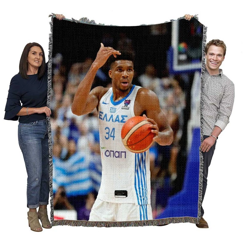 Popular NBA Basketball Player Giannis Antetokounmpo Woven Blanket