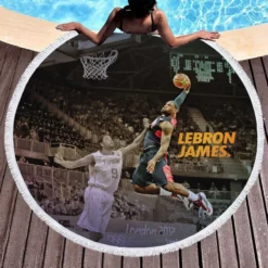 Popular NBA Basketball Player LeBron James Round Beach Towel 1