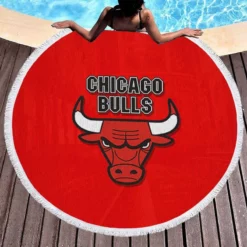 Popular NBA Basketball Team Chicago Bulls Round Beach Towel 1