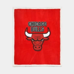 Popular NBA Basketball Team Chicago Bulls Sherpa Fleece Blanket 1