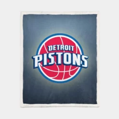 Popular NBA Basketball Team Detroit Pistons Sherpa Fleece Blanket 1