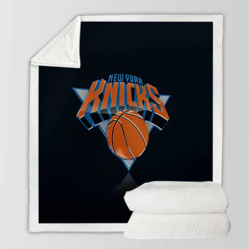 Popular NBA Basketball Team New York Knicks Sherpa Fleece Blanket