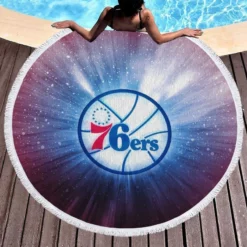 Popular NBA Basketball Team Philadelphia 76ers Round Beach Towel 1