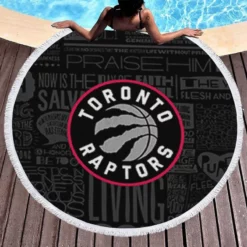 Popular NBA Basketball Team Toronto Raptors Round Beach Towel 1
