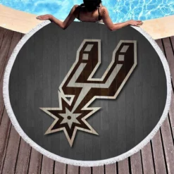 Popular NBA San Antonio Spurs Logo Round Beach Towel 1