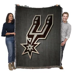 Popular NBA San Antonio Spurs Logo Woven Blanket