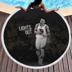 Popular NBA Stephen Curry Round Beach Towel 1