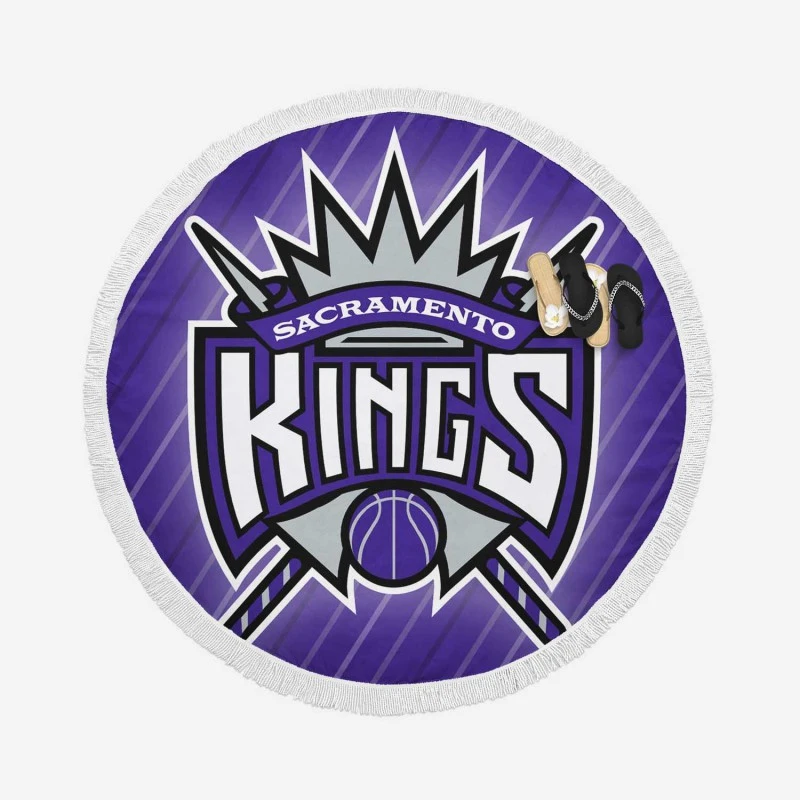 Popular NBA Team Sacramento Kings Round Beach Towel