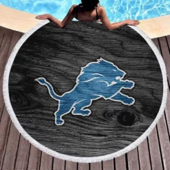 Popular NFL American Football Team Detroit Lions Round Beach Towel 1