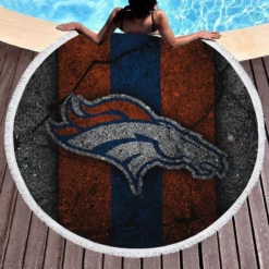 Popular NFL Club Denver Broncos Round Beach Towel 1