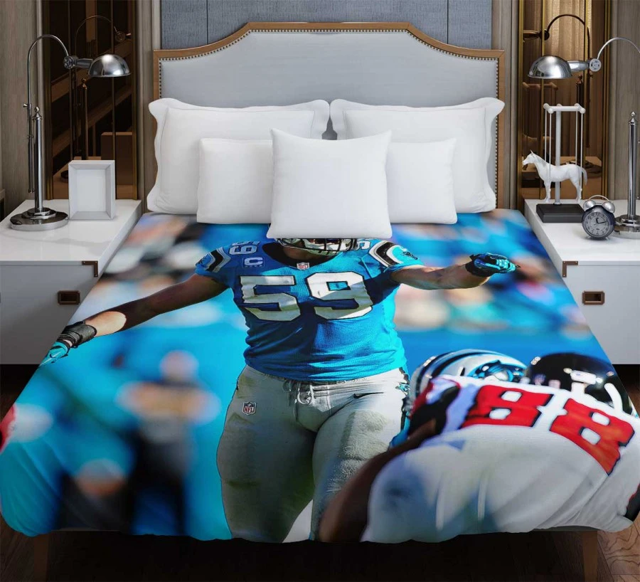 Popular NFL Football Player Luke Kuechly Duvet Cover