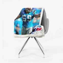 Popular NFL Football Player Luke Kuechly Sherpa Fleece Blanket 2