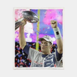 Popular NFL Footballer Tom Brady Sherpa Fleece Blanket 1