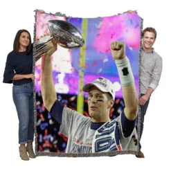 Popular NFL Footballer Tom Brady Woven Blanket
