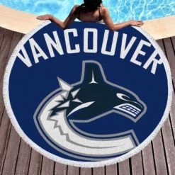 Popular NHL Club Vancouver Canucks Round Beach Towel 1
