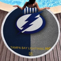 Popular NHL Hockey Club Tampa Bay Lightning Round Beach Towel 1