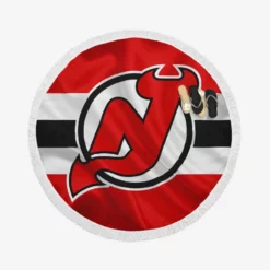 Popular NHL Hockey Team New Jersey Devils Round Beach Towel