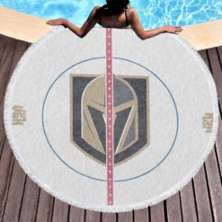 Popular NHL Team Vegas Golden Knights Round Beach Towel 1
