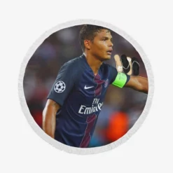 Popular PSG Football Player Thiago Silva Round Beach Towel