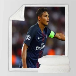 Popular PSG Football Player Thiago Silva Sherpa Fleece Blanket