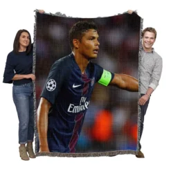 Popular PSG Football Player Thiago Silva Woven Blanket