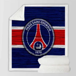 Popular Paris Soccer Team PSG Logo Sherpa Fleece Blanket