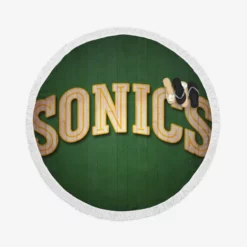 Popular Seattle Supersonics Basketball team Round Beach Towel