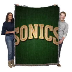 Popular Seattle Supersonics Basketball team Woven Blanket