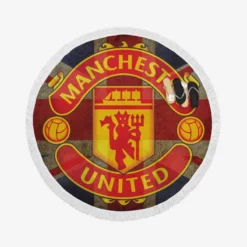 Popular Soccer Club Manchester United Logo Round Beach Towel