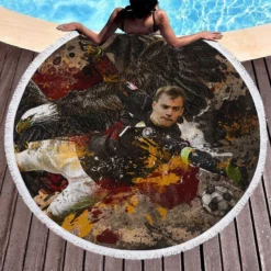 Popular Soccer Player Manuel Neuer Round Beach Towel 1