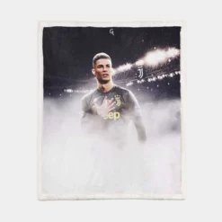 Popular Sports person for All Time Cristiano Ronaldo Sherpa Fleece Blanket 1