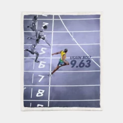 Popular Sprinter Usain Bolt Sherpa Fleece Blanket 1