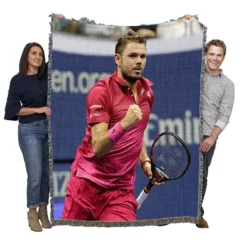 Popular Swiss Tennis Player Stanislas Wawrinka Woven Blanket