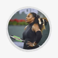Popular Tennis Player Serena Williams Round Beach Towel