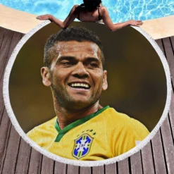 Populer Brazilian Football Player Dani Alves Round Beach Towel 1