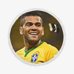 Populer Brazilian Football Player Dani Alves Round Beach Towel