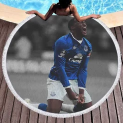 Populer Footballer Romelu Lukaku Round Beach Towel 1