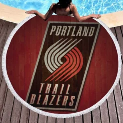 Portland Trail Blazers NBA Round Beach Towel 1