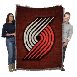 Portland Trail Blazers Team Logo Woven Blanket